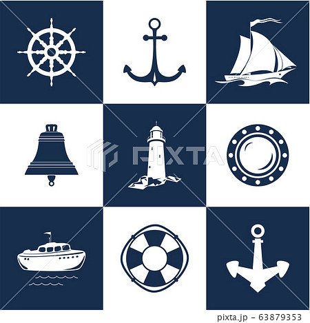 Set of marine travel icons 63879353