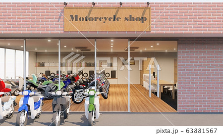 バイク屋 人なし イラスト23 バイク屋 人なし イラスト23 63881567