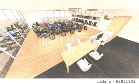 バイク屋 人なし イラスト79 バイク屋 人なし イラスト79 63881803