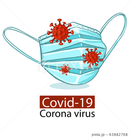 Mask to prevent infection from respiratory viruses.,Coronavirus disease COVID-19 infection medical isolated.New official name for Coronavirus disease named COVID-19, vector illustration 63882768