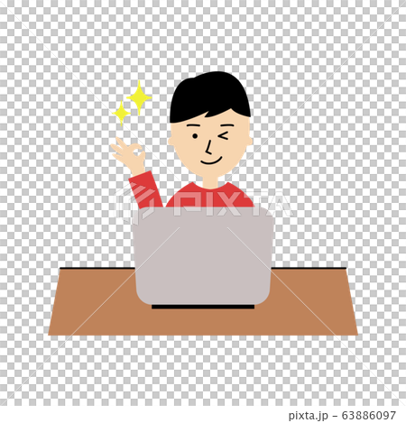 計算機工作OK標誌人 63886097