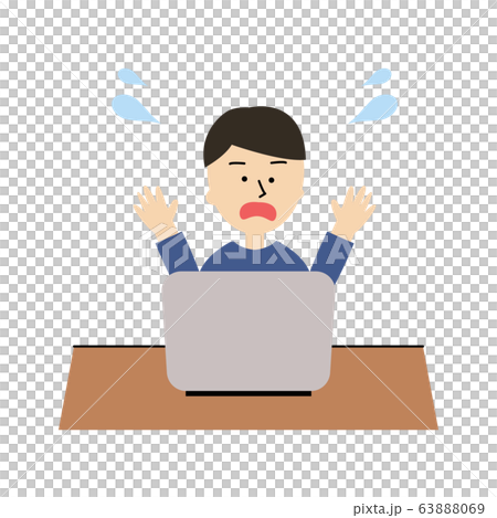 パソコン作業 焦る 男性 パソコン作業 焦る 男性 63888069