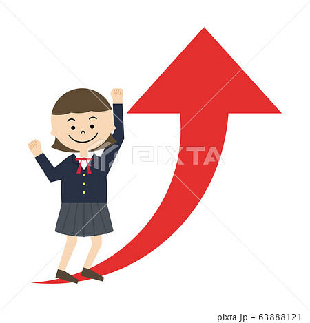 学生 アップ 女の子のイラスト素材