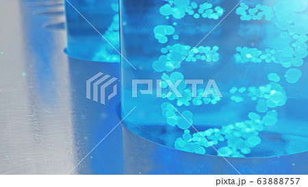 DNA molecule, its structure. Concept human genome. DNA molecule with modified genes. Conceptual illustration of a dna molecule inside a glass test tube with liquid. Medical equipment, 3D illustration DNA molecule, its structure. Concept human genome. DNA molecule with modified genes. Conceptual illustration of a dna molecule inside a glass test tube with liquid. Medical equipment, 3D illustration 63888757