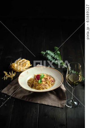Carbonara pasta . catering menu Carbonara pasta . catering menu 63889127