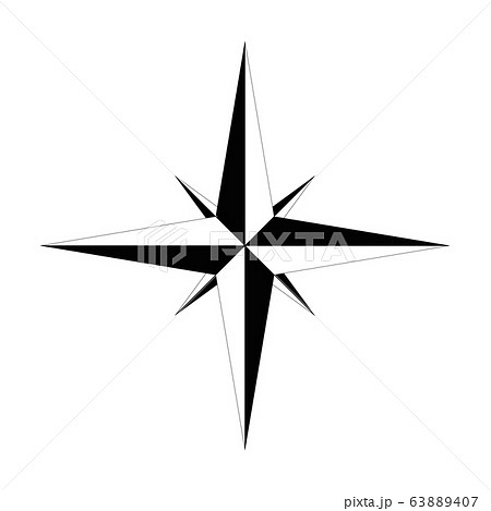Compass rose - nautical chart. Travel equipment displaying orientation of world directions - north, east, south and west. Vector illustration 63889407