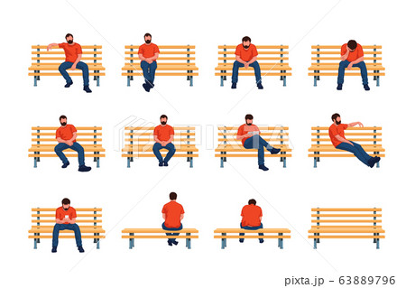 man sit on bench 01 63889796