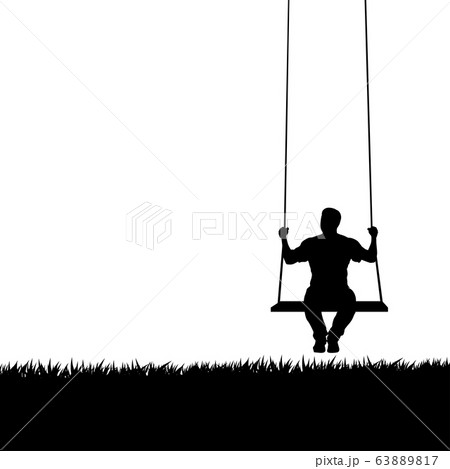 male silhouette on swing male silhouette on swing 63889817