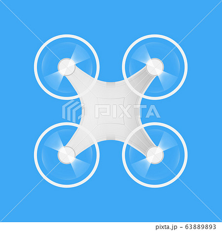 White drone symbol on blue isolated background. 63889893