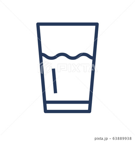 Glass with drink, beverage line icon. Glass of water outline icon. Glass with drink, beverage line icon. Glass of water outline icon. 63889938