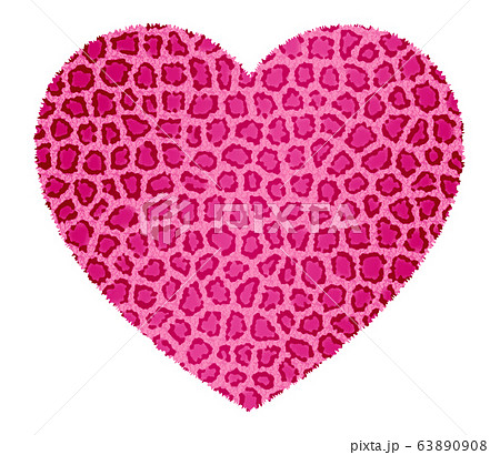 ヒョウ柄のハート(赤) ヒョウ柄のハート(赤) 63890908