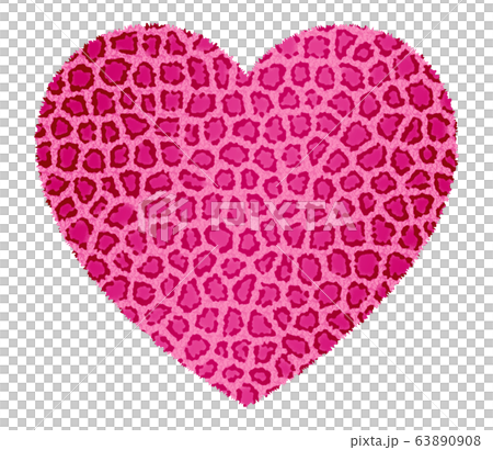 ヒョウ柄のハート(赤) ヒョウ柄のハート(赤) 63890908
