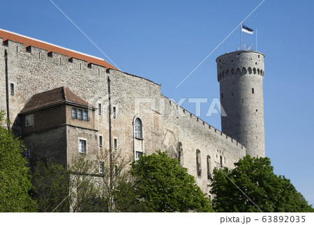Tall Hermann - a tower of the Toompea Castle on Toompea hill. Tallinn, Estonia Tall Hermann - a tower of the Toompea Castle on Toompea hill. Tallinn, Estonia 63892035