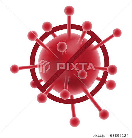 Stop covid-19 symbol red color on white Stop covid-19 symbol red color on white 63892124
