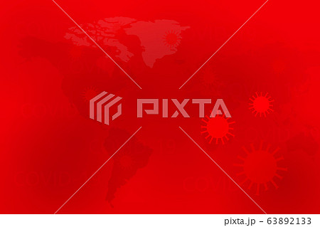 Covid-19 concept with world map watermark red Covid-19 concept with world map watermark red 63892133