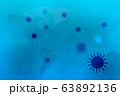 Covid-19 concept with world map watermark blue 63892136