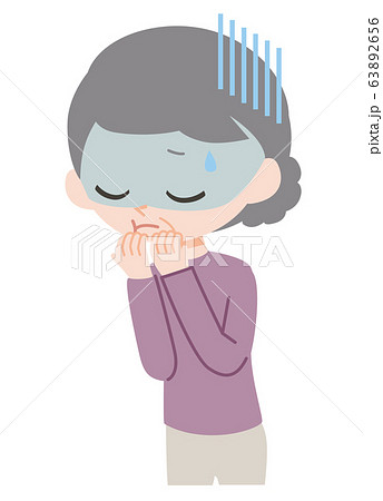 体調不良の女性のイラスト素材