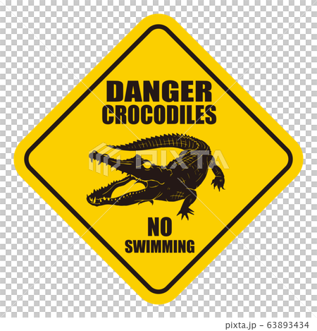 Crocodile danger sign "DANGER" English version 63893434