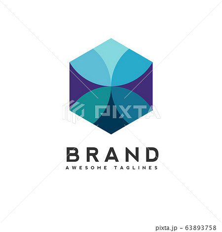 Hexagon color logo concept illustration Hexagon color logo concept illustration 63893758