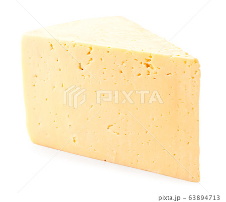 Piece of cheese close-up on a white background. Piece of cheese close-up on a white background. 63894713