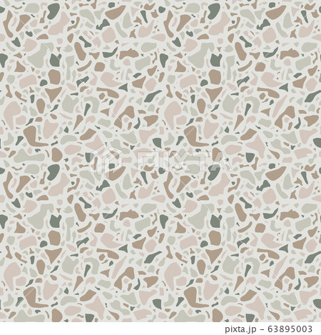 Terrazzo background texture. Vector seamless pattern. Green natural stone, glass, quartz, concrete, marble. Classic italian type of floor. Terrazzo design. 63895003