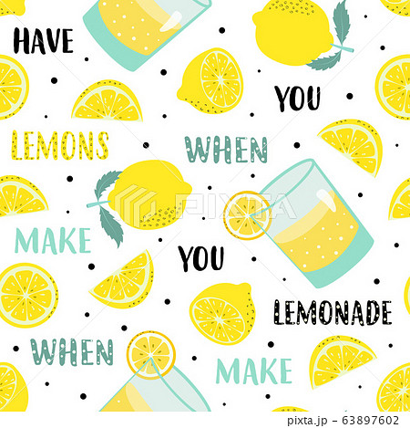 seamless cartoon lemon pattern on white background seamless cartoon lemon pattern on white background 63897602