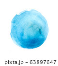 Watercolor blue round abstract background isolated 63897647