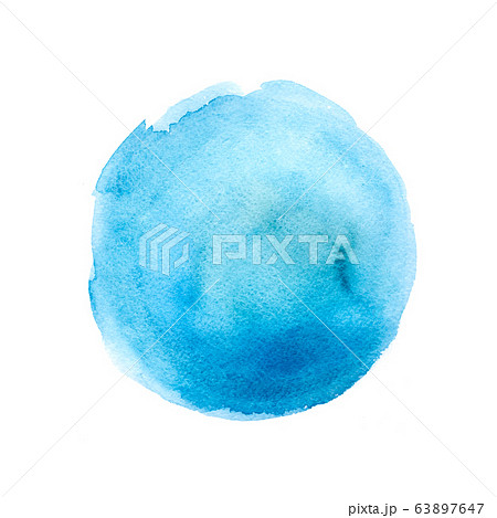 Watercolor blue round abstract background isolated Watercolor blue round abstract background isolated 63897647