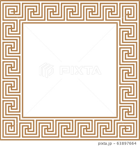Greek key border frame. Abstract geometric. Vector 63897664