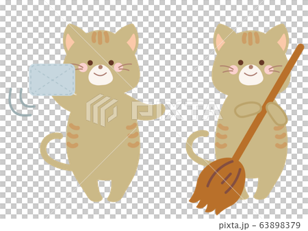Illustration set of cat cleaning Illustration set of cat cleaning 63898379