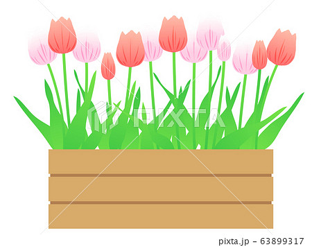 チューリップとコンテナのイラスト素材のイラスト素材 チューリップとコンテナのイラスト素材のイラスト素材