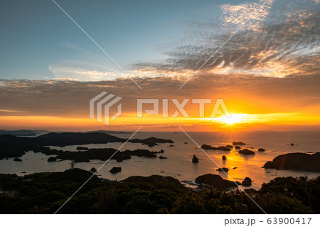 九十九島・石岳展望台の夕暮れ 63900417