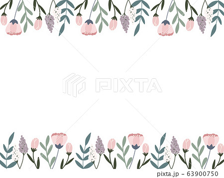 お花畑のフレームのイラスト素材