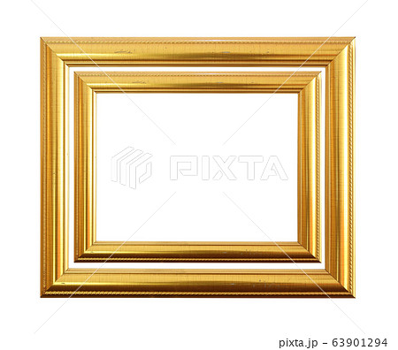Gold antique frame isolated on black background 63901294