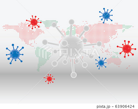 Realistic 3d virus cells dangerous symbol vector 63906424