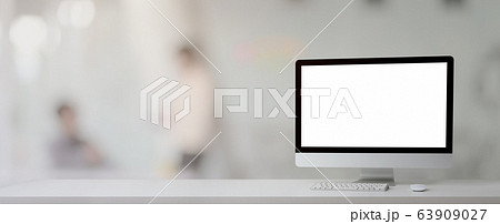 Close up view of simple workplace with blank Close up view of simple workplace with blank 63909027