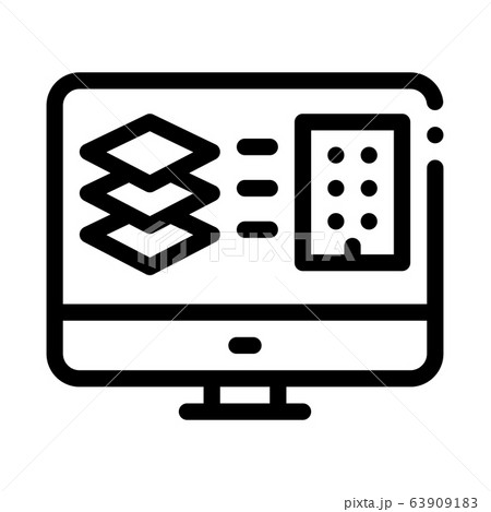 computer simulation of building icon vector...のイラスト素材 [63909183] - PIXTA