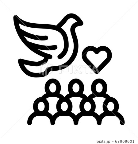peace and love of people icon vector outline illustration 63909601