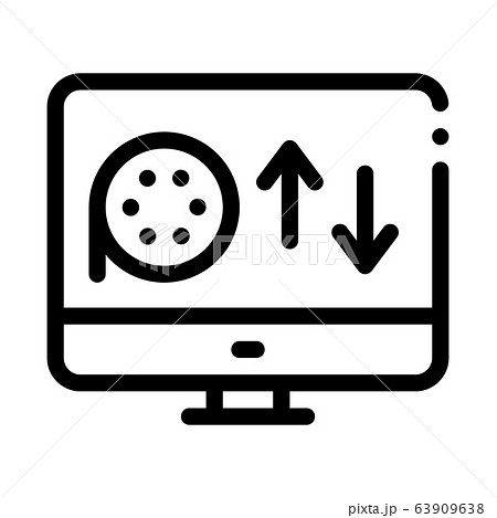 online discs viewing icon vector outline illustration 63909638
