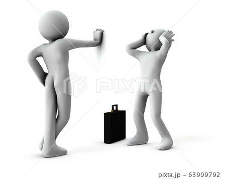 解雇通知を表す3DCGイラスト 63909792