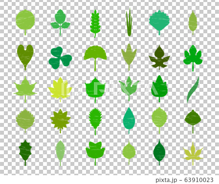 葉っぱイラストイラストセット アナログ風のイラスト素材