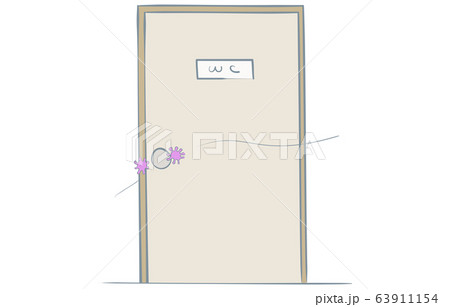 コロナウィルスがドアノブに付着するイラスト コロナウィルスがドアノブに付着するイラスト 63911154