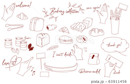 パン屋のベクターイラスト素材セット パン屋のベクターイラスト素材セット 63911456