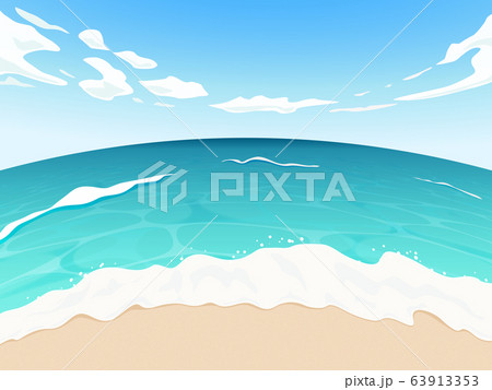 透明感のある海と空の背景1[湾曲] 63913353