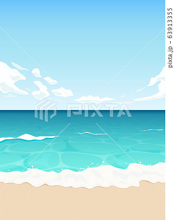 透明感のある海と空の背景1 縦 のイラスト素材