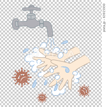 冠狀病毒，預防流感，洗手圖像 63915930