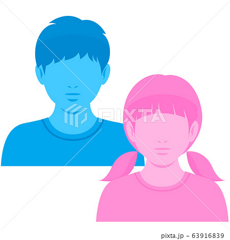 表情なし 人物 カットイラスト素材 男女 児童のイラスト素材