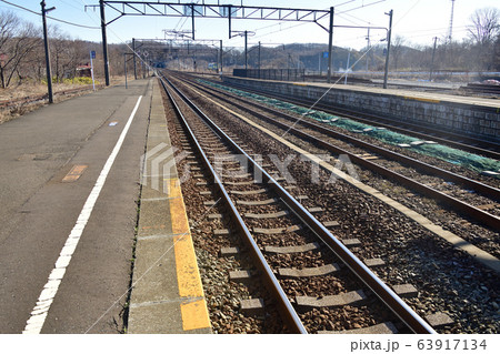早春の北海道登別市JR登別駅の風景を撮影 63917134