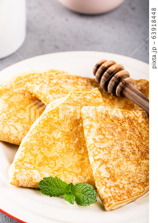 Delicious Tasty Homemade crepes or pancakes 63918448