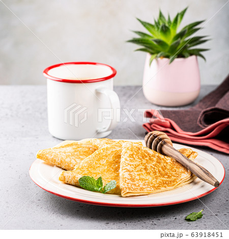 Delicious Tasty Homemade crepes or pancakes Delicious Tasty Homemade crepes or pancakes 63918451